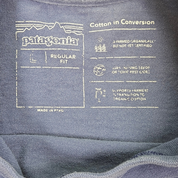 Patagonia Mens Large Cotton in Conversion Pocket Tee Midweight Blue Regular Fit - Picture 3 of 15